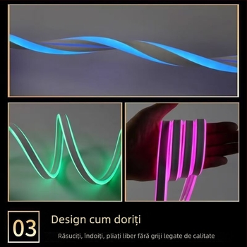 Bandă LED neon cu emisie laterală, bandă de silicon autoadezivă, rezistentă la apă pentru exterior, iluminare decorativă ambientală