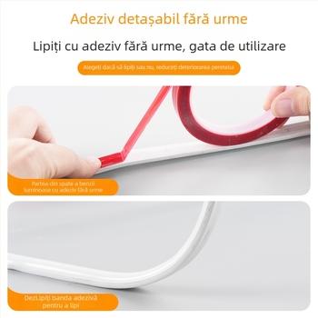 Bandă LED 220V pentru interior – bandă COB pentru dormitor, lângă pat și fundal TV, întrerupător la priză, iluminare ambientală