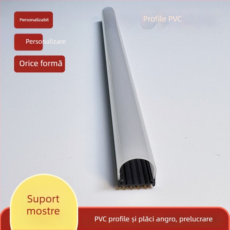 Bandă LED din plastic PC cu capac pentru lampă liniară, profil coextrudat alb-negru, matriță la comandă