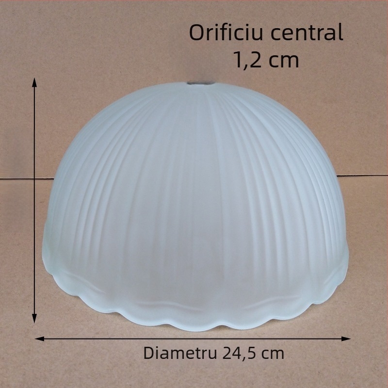 Abajur de sticlă pentru veioza de noptieră, dormitor sau birou, model cu scoică, transparent, lumină caldă