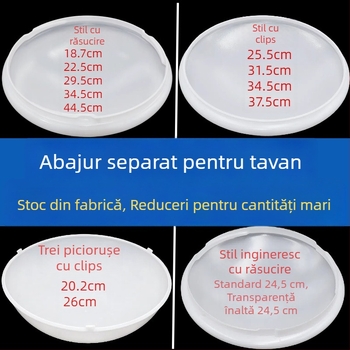 Abajur circular pentru plafon cu cataramă și margine răsucită, anti-strălucire – accesoriu de înlocuire pentru dormitor și hol