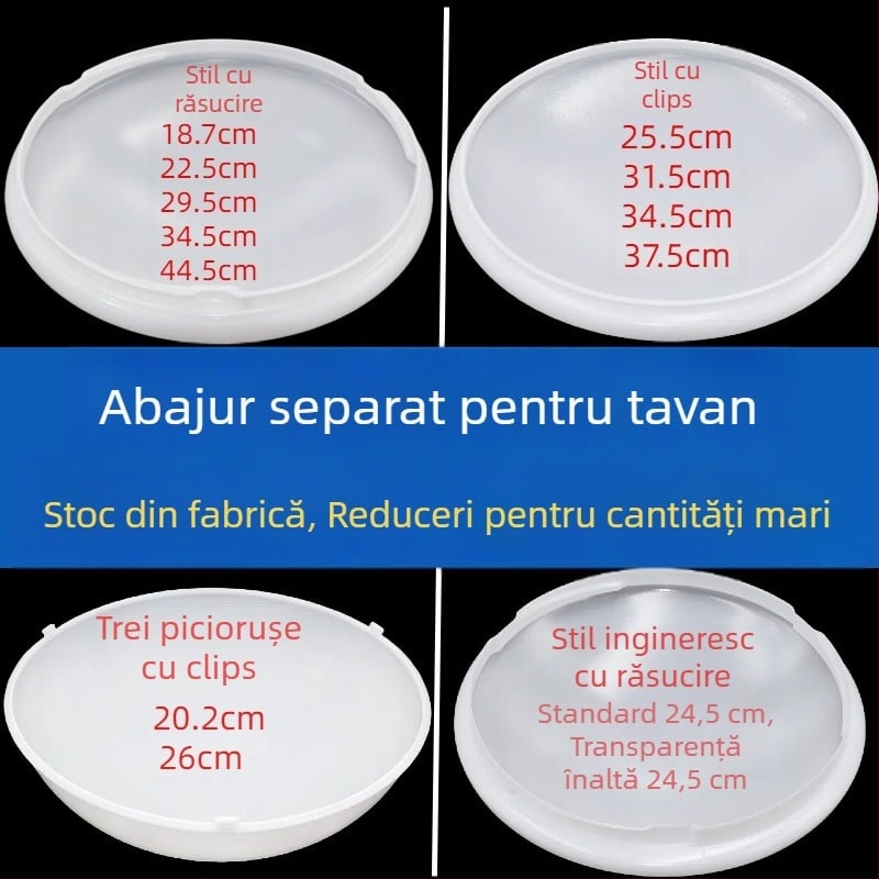 Abajur circular pentru plafon cu cataramă și margine răsucită, anti-strălucire – accesoriu de înlocuire pentru dormitor și hol