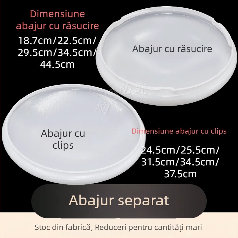 Abajur circular pentru plafon cu cataramă și margine răsucită, anti-strălucire – accesoriu de înlocuire pentru dormitor și hol