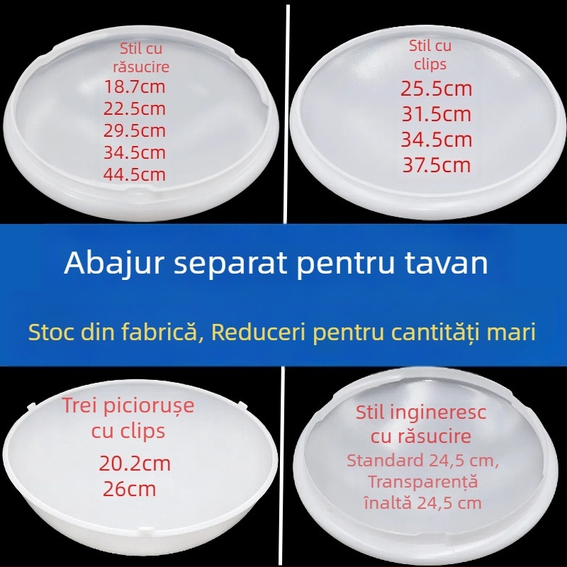 Abajur circular pentru plafon cu cataramă și margine răsucită, anti-strălucire – accesoriu de înlocuire pentru dormitor și hol