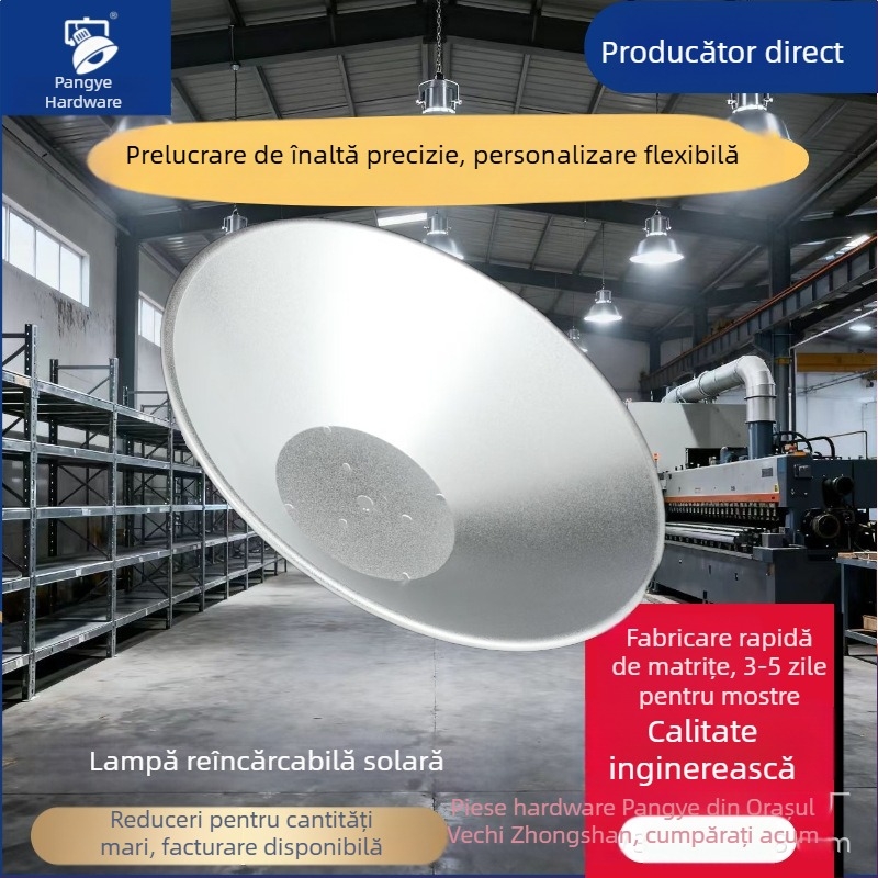 Capac LED pentru lampă cu caneluri pentru disiparea căldurii, carcasă din aluminiu turnat, protecție triplă, rezistent la praf, pentru ateliere, depozite și supermarketuri