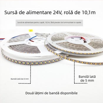 Bandă LED autoadezivă, tăiere la fiecare LED, 12V/24V, cu lumină puternică, linii decorative pentru blaturi