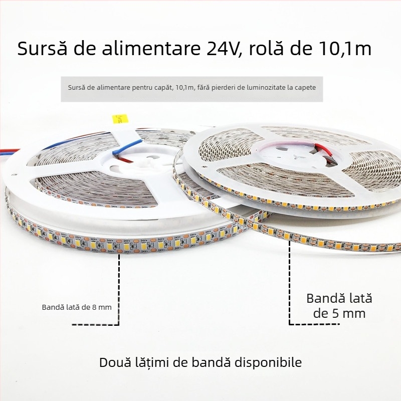 Bandă LED autoadezivă, tăiere la fiecare LED, 12V/24V, cu lumină puternică, linii decorative pentru blaturi