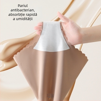 Chiloți pentru fete, fără cusături, talie înaltă, din Ice Silk, ultra-subțiri, respirabili, cu căptușeală din bumbac