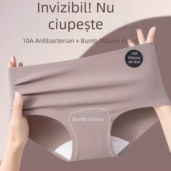 Chiloți antibacteriali de vară din Ice Silk, pentru femei, yoga, talie medie, căptușeală de crotch din mătase Mulberry