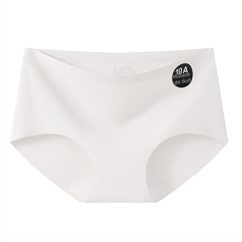 Chiloți antibacteriali de vară din Ice Silk, pentru femei, yoga, talie medie, căptușeală de crotch din mătase Mulberry