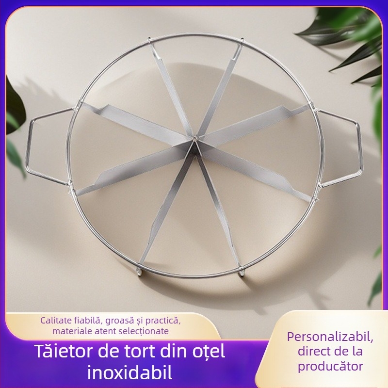 Tăietor din oțel inoxidabil pentru patiserie și divizor de prăjituri — unealtă de coacere, toate într-unul, rotundă și comodă