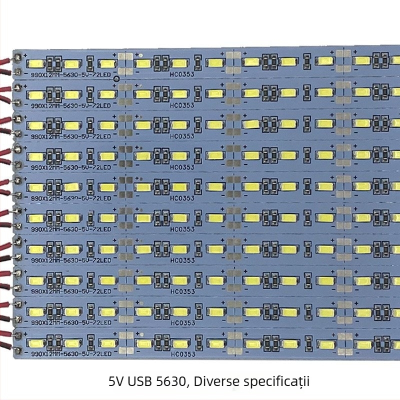 Bandă LED 5630, 5V, 72 LED-uri, lampă USB pentru birou și noptiere, cu telecomandă reglabilă