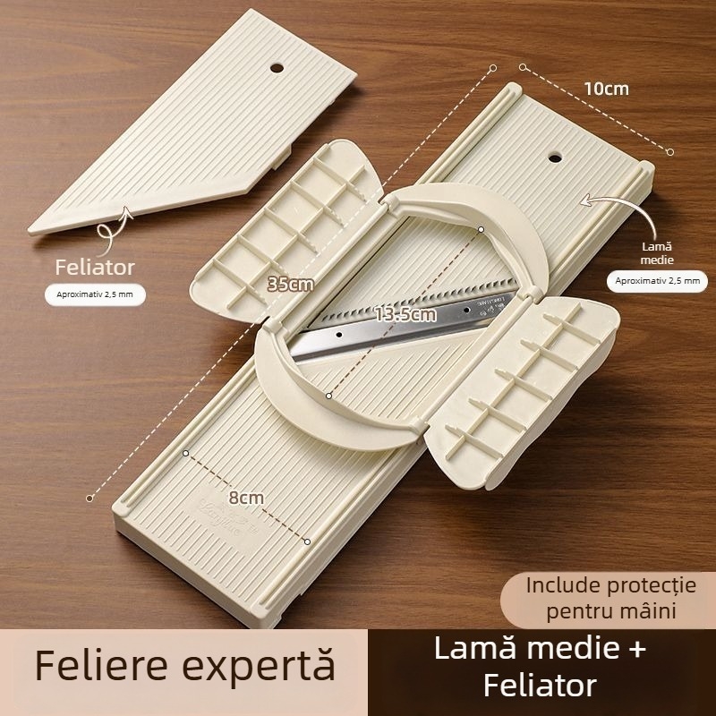 XINGHE Tăietor multifuncțional de cartofi: julienne, răzuitor, tăietor pentru felii, cu placă din silicon
