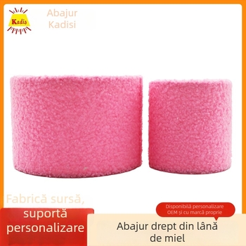 Abajur din lână de miel, stil coreean și stil InS, capac pentru abajur pentru lampă E27, accesorii textile de iluminat