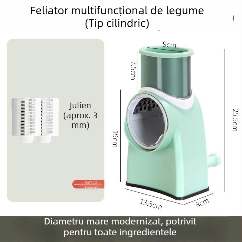 Tăietor universal de legume cu lame pentru felii, răzuire și feliere; tăietor pentru carne; potrivit pentru cartofi și lămâi