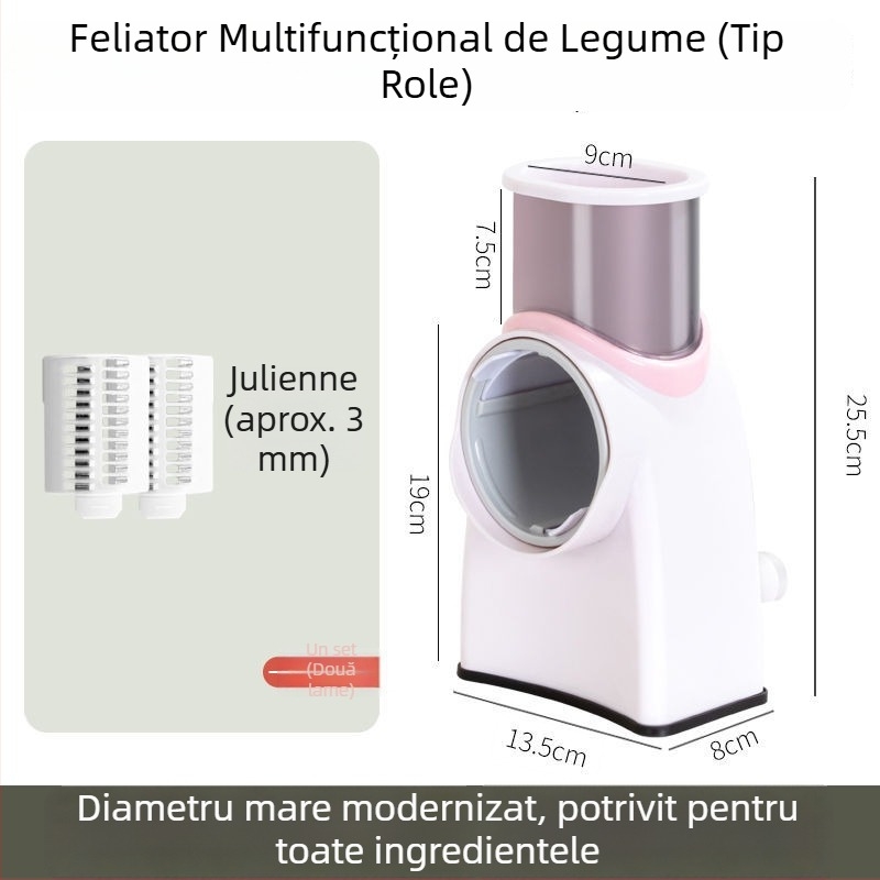 Tăietor universal de legume cu lame pentru felii, răzuire și feliere; tăietor pentru carne; potrivit pentru cartofi și lămâi