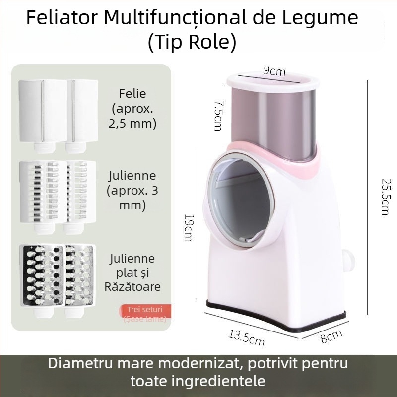Tăietor universal de legume cu lame pentru felii, răzuire și feliere; tăietor pentru carne; potrivit pentru cartofi și lămâi