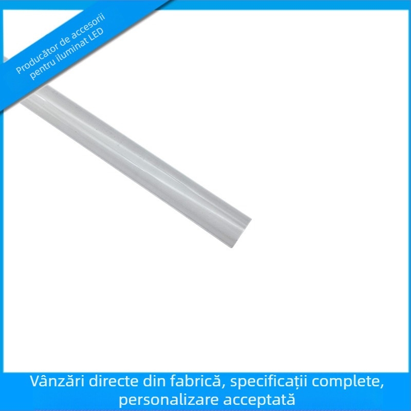 Capac PC oval transparent, cu dungi, pentru tuburi fluorescente și LED