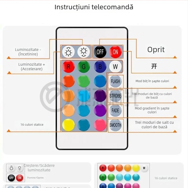 Bandă neon din silicon RGB, cu telecomandă de 24 de taste, schimbare de culoare, pentru atmosferă de gaming, stand și text publicitar