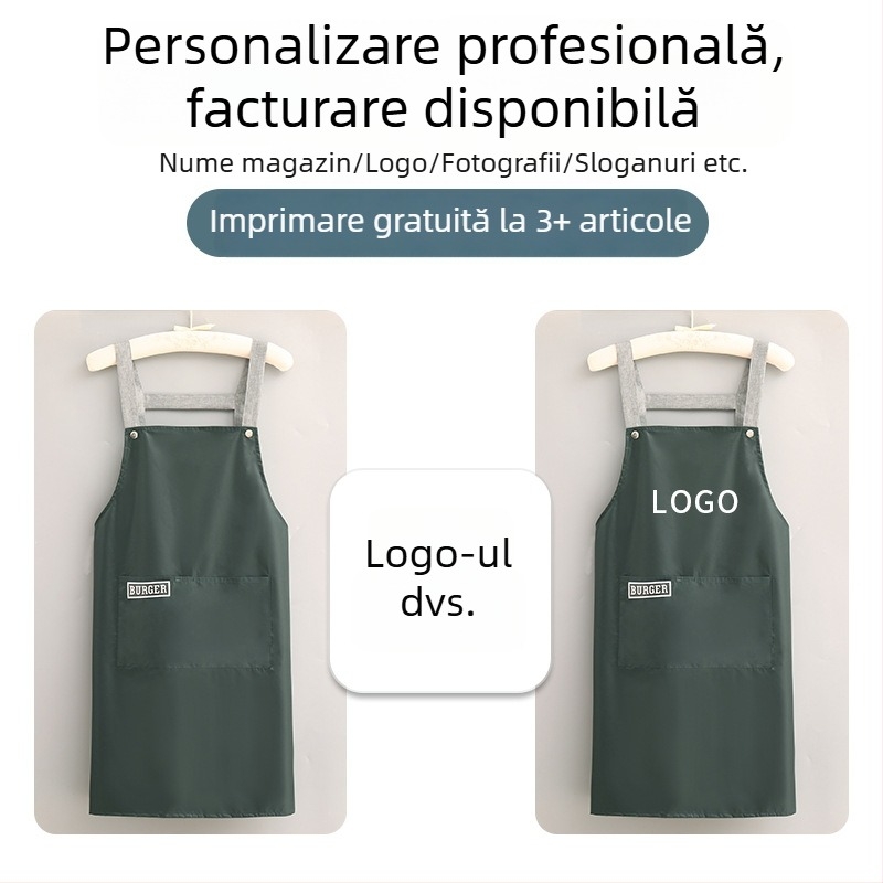 Șorț de bucătărie în stil coreean, minimalist, cu bretele, impermeabil, rezistent la ulei și pete, scurt, pentru vară