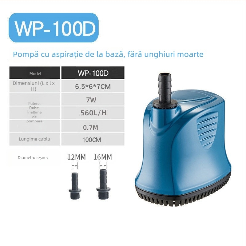 Pompa submersibilă Sobo – filtrare și circulație silențioase la nivel scăzut al apei, pompă cu aspirație de fund pentru acvarii mici