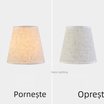 Abajur din pânză pentru veioza de perete și lustra, culoare de in, stil clip-bubble