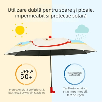Umbrelă pliabilă mare pentru copii, pentru soare și ploaie, protecție UV, pentru eleve
