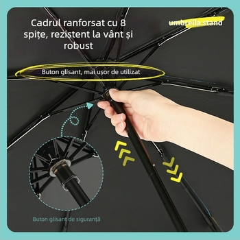Umbrelă pliabilă mare pentru copii, pentru soare și ploaie, protecție UV, pentru eleve