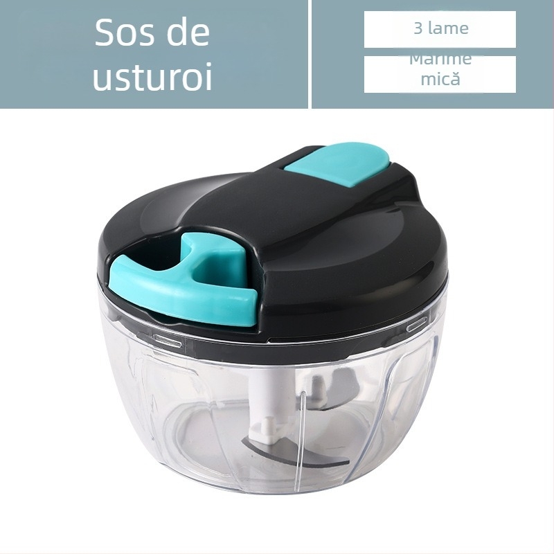 Presă de usturoi compactă, cu mâner de tragere și design colorat, pentru prepararea hranei bebelușilor și uz casnic, tocător de legume multifuncțional