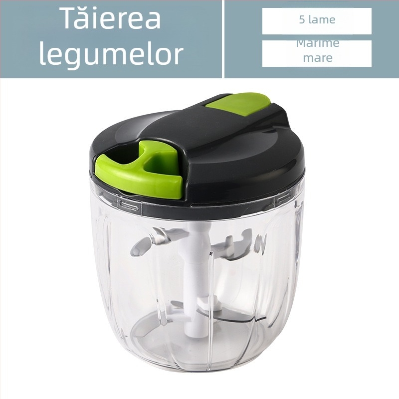 Presă de usturoi compactă, cu mâner de tragere și design colorat, pentru prepararea hranei bebelușilor și uz casnic, tocător de legume multifuncțional