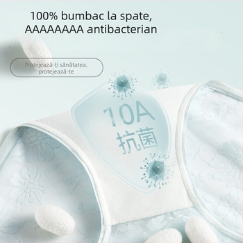 Chiloți damă din dantelă, talie medie, Ice Silk, antibacterieni, respirabili
