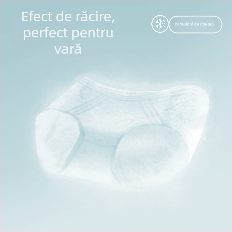 Chiloți damă din dantelă, talie medie, Ice Silk, antibacterieni, respirabili