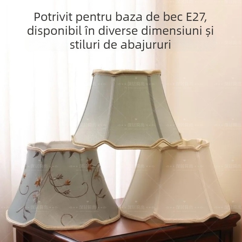 Abajur din țesătură de in pentru dormitor și veioză de podea, stil american și design european modern.