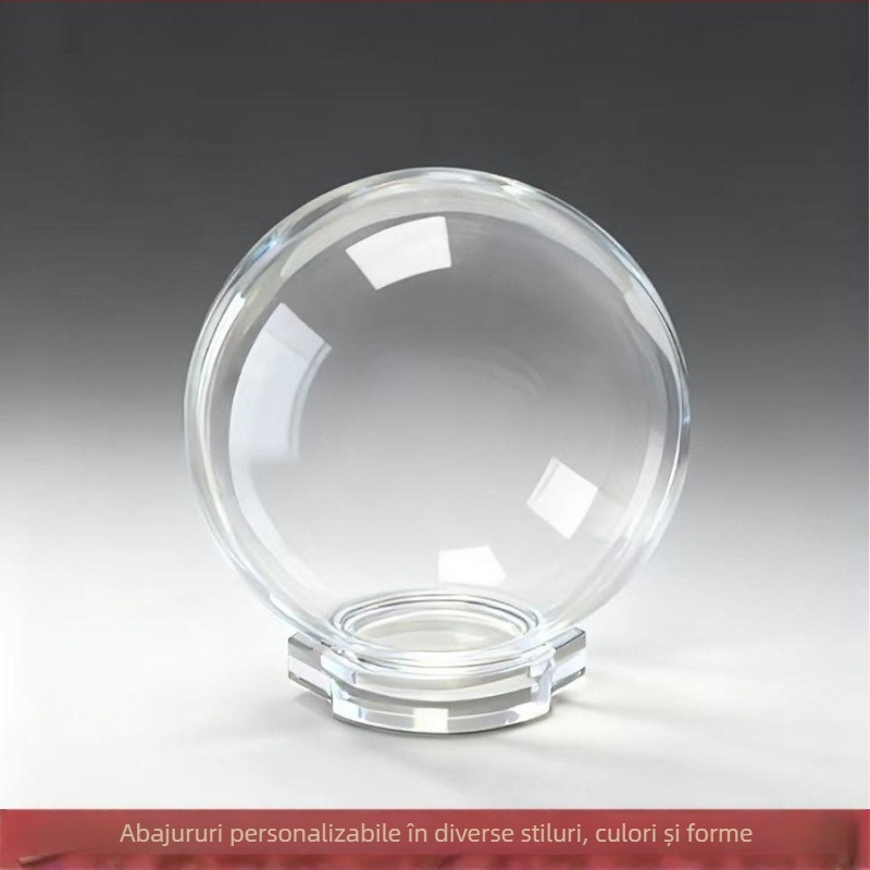 Abajur rotund, transparent, sferic, din acrilic PMMA și PC, accesoriu din plastic