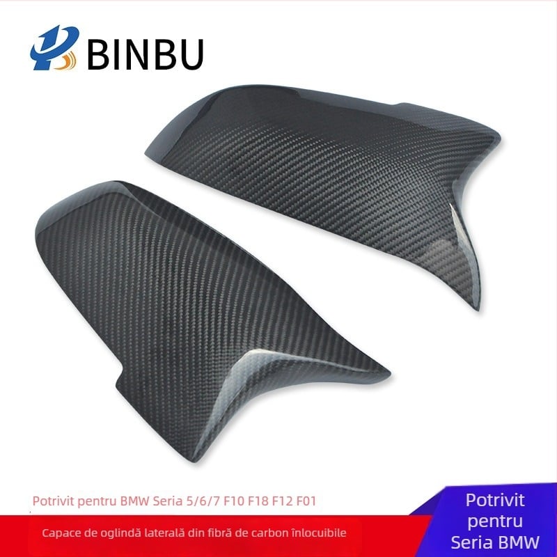 Carcasă din fibră de carbon pentru oglinda retrovizoare BMW Seria 5, stil M5, compatibil cu F10/F12 și 520Li