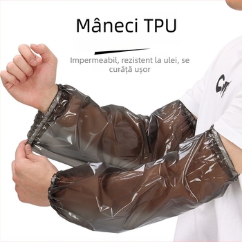 Manșon TPU impermeabil pentru adulți – unisex, bucătărie și procesare a alimentelor, rezistent la ulei, depozitare la rece
