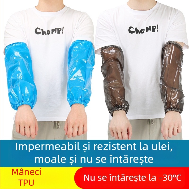 Manșon TPU impermeabil pentru adulți – unisex, bucătărie și procesare a alimentelor, rezistent la ulei, depozitare la rece