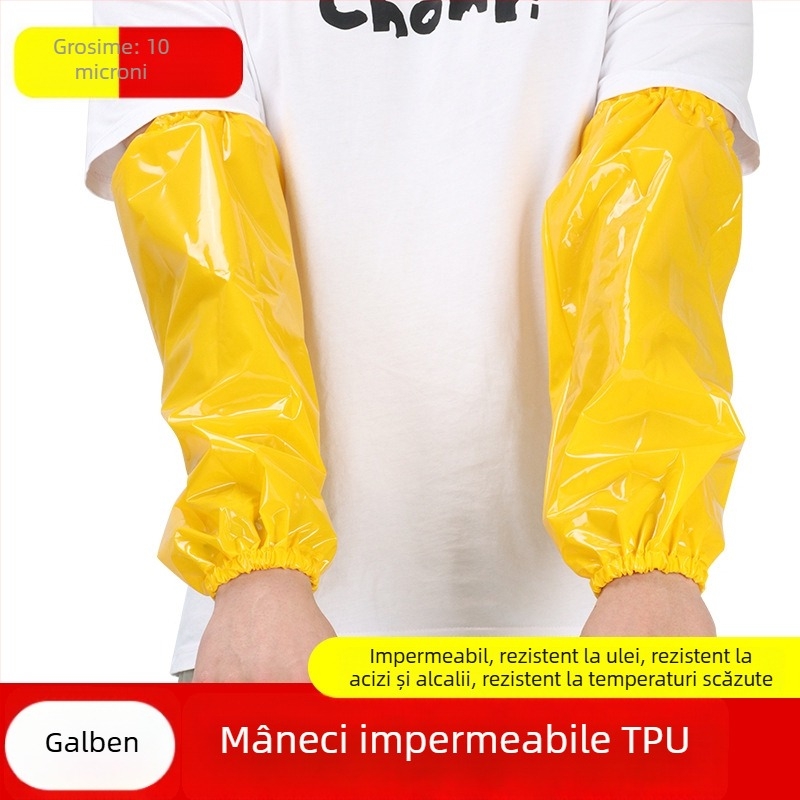 Manșon TPU impermeabil pentru adulți – unisex, bucătărie și procesare a alimentelor, rezistent la ulei, depozitare la rece