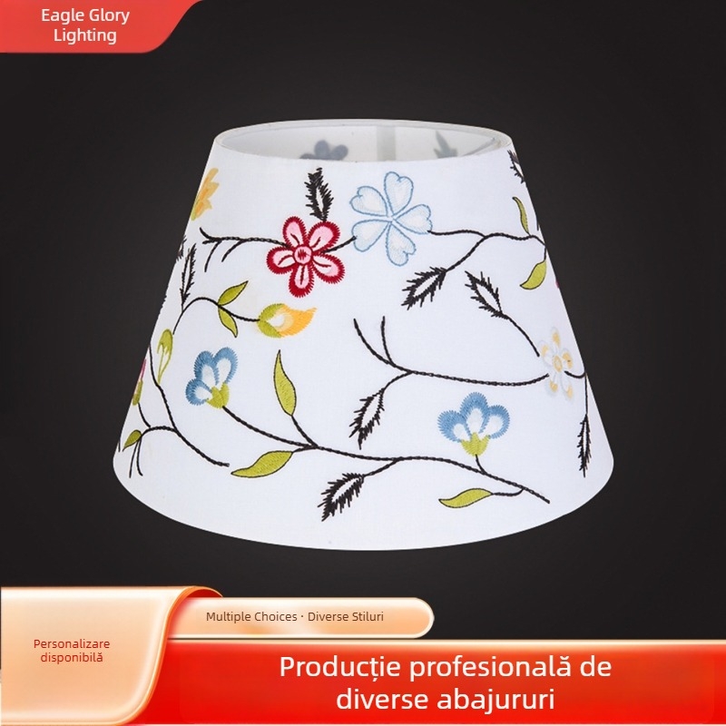 Abajur personalizat cu imprimare pentru candelabru și veioză, din țesătură brodată