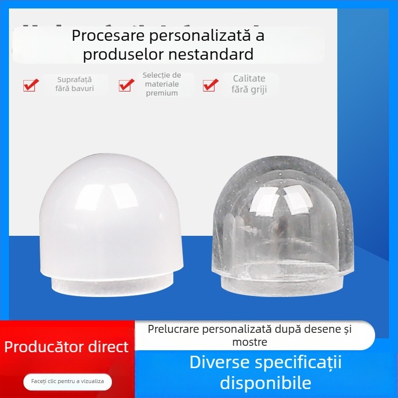 Abajur LED oval, economisire de energie, capac de bec din plastic PC, semicerc, transparent, alb lăptos