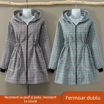 Șorț de bucătărie din bumbac, cu mâneci lungi, fermoar, pentru gătit acasă, rezistent la murdărie