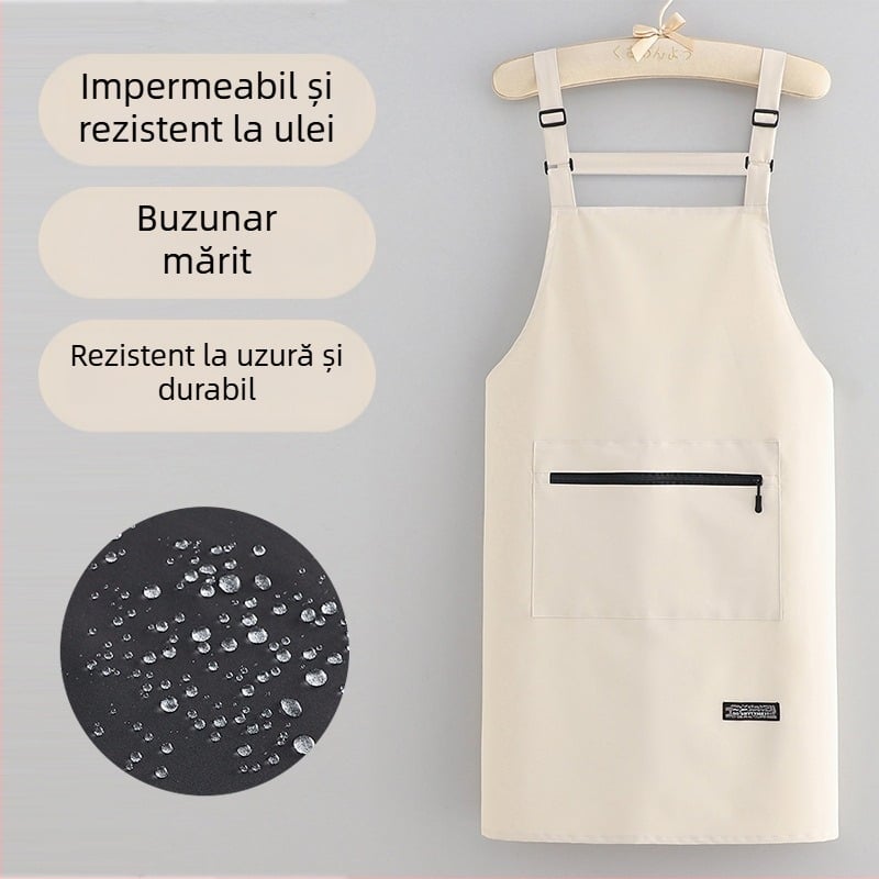 Șorț impermeabil și rezistent la ulei, de culoare solidă, pentru bucătărie acasă și catering, unisex, cu imprimare logo personalizată