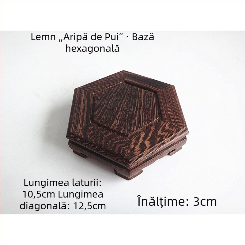 Bază din lemn masiv cu sculptură în rădăcină pentru ceainic și ceașcă; suport mic pentru pietre neobișnuite, jad, inele și sigilii