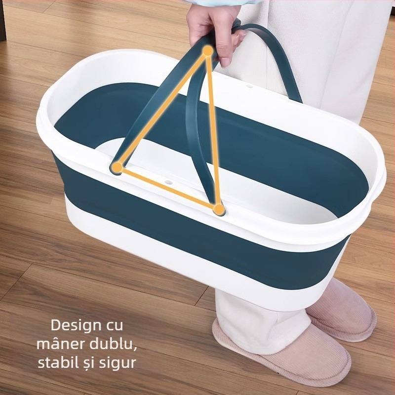 Găleată de mop din plastic pliabilă pentru uz casnic, dreptunghiulară, cu capacitate mare, durabilă și ușor de transportat