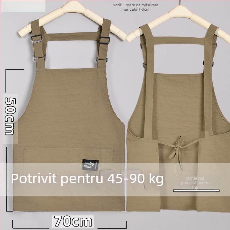 Șorț de bucătărie ușor, de vară, fără mâneci, impermeabil, uscare rapidă și rezistență la pete, pentru catering și muncă.