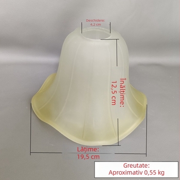 Abajur din sticlă pentru candelabru, cu deschidere sus-jos, design modern