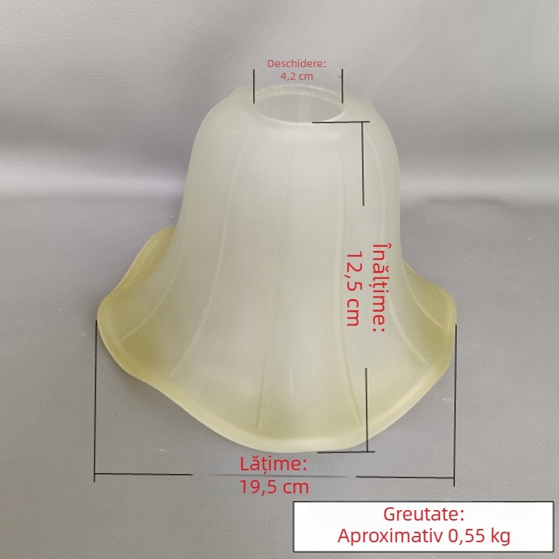 Abajur din sticlă pentru candelabru, cu deschidere sus-jos, design modern