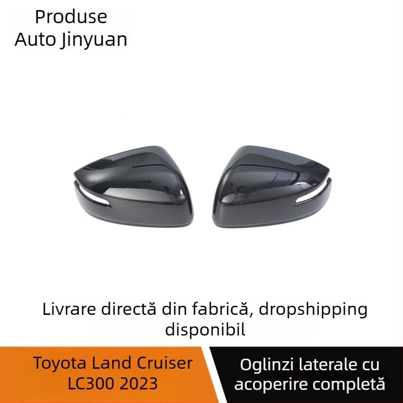 Capace oglindă LC300 cu aspect fibră de carbon, folie decorativă ABS, pentru LC300 2023