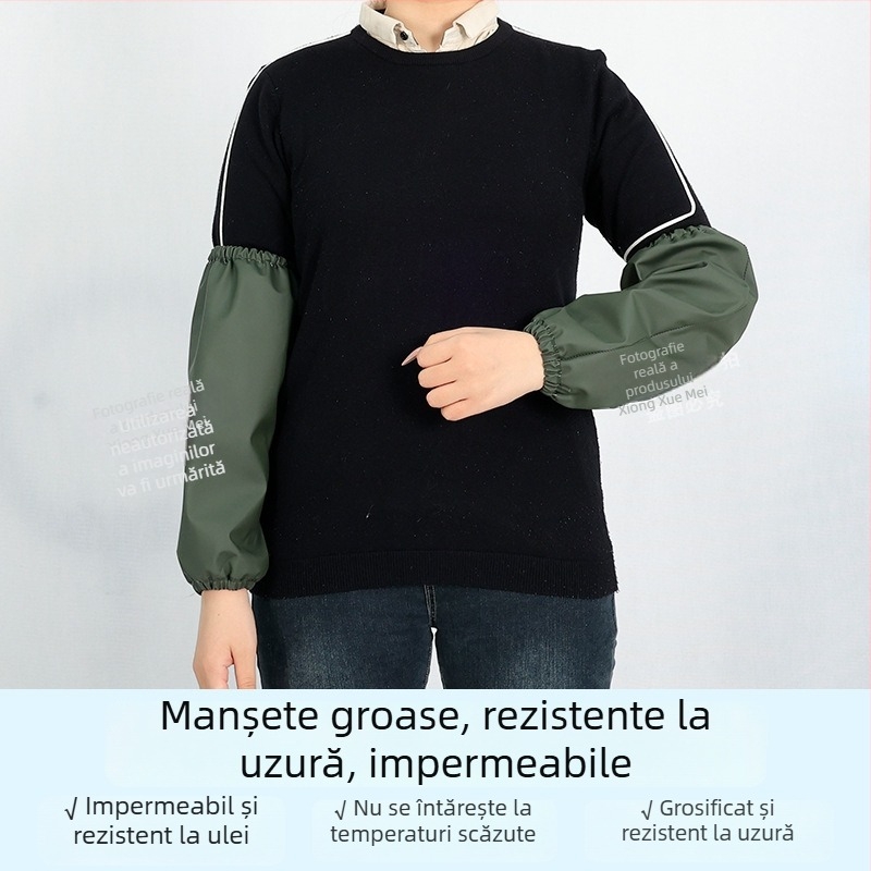 Șorț cu mâneci impermeabil, gros, rezistent la acizi și baze, mărime universală, pentru uz industrial