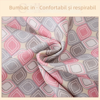 Sort geometric cu fermoar pentru bucătărie, femei, rezistent la ulei, cu buzunar mare și bretele imprimate la talie